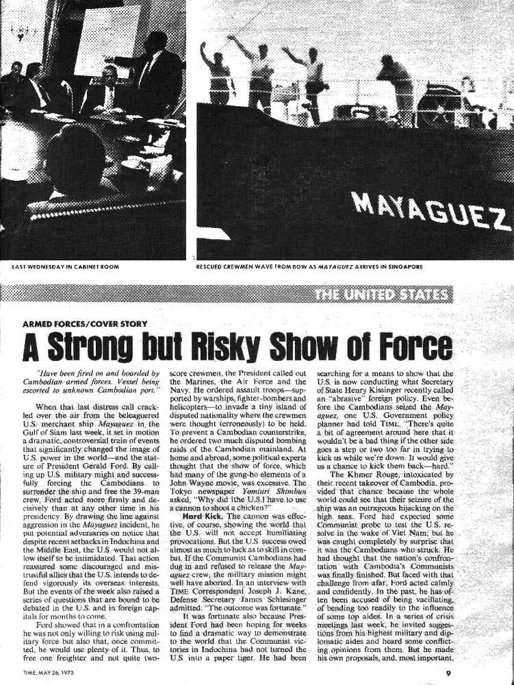 Time Magazine Article page 2 May 26 1975 of the Rescue of the Mayaguez at Koh Tang